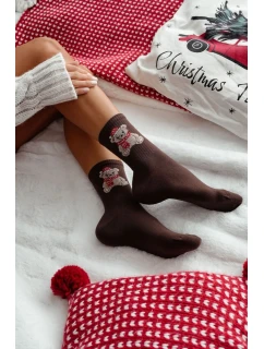 Ženské Vánoční Ponožky V Santa Čokoládové model 21780618 - Milena