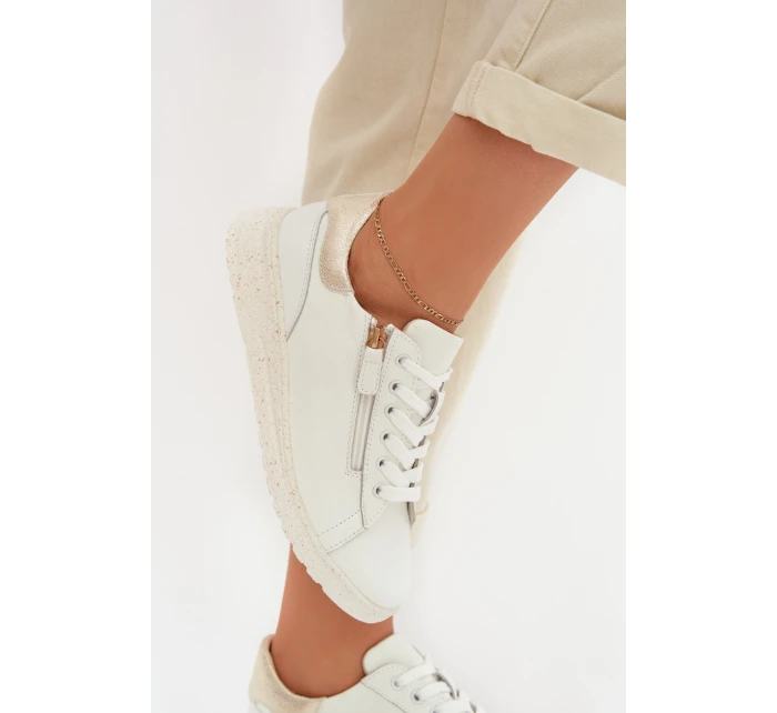 Kožené dámské polobotky se zipem Bíloblaté Dorothea Kožené dámské polobotky se zipem Bíloblaté Dorothea