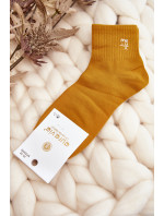 Dámske bavlnené ponožky s horčicou