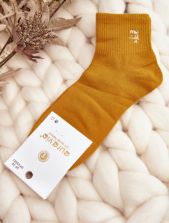 Dámske bavlnené ponožky s horčicou