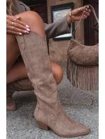 Dámské kovbojky na podpatku – béžové model 21848572 - Kesi