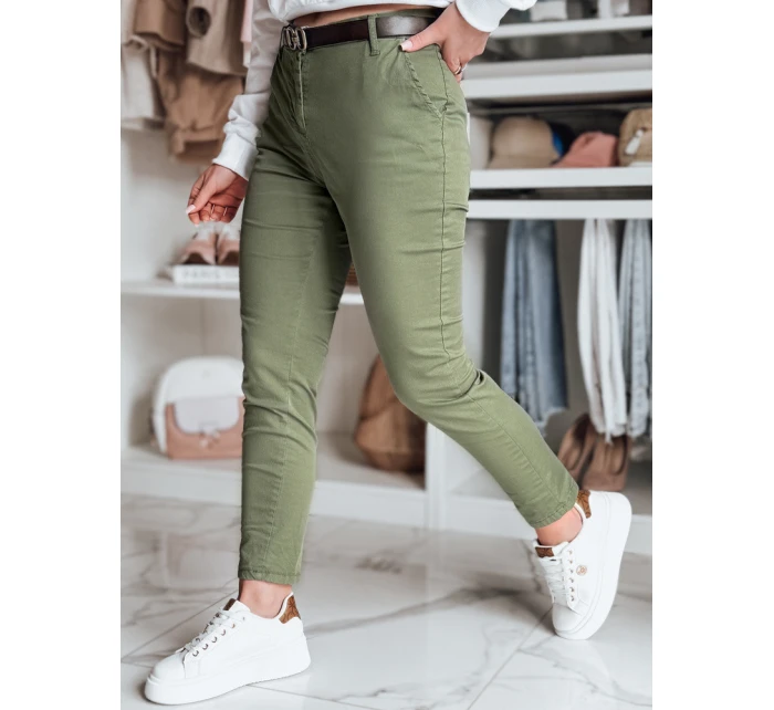 Dámské kalhoty slim fit s páskem khaki Dstreet model 21986468 - FashionStreet Dámské kalhoty slim fit s páskem khaki Dstreet model 21986468 - FashionStreet