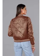 Dámska bunda typu "bomber" v karamelovej farbe (B8123-14) Dámska bunda typu "bomber" v karamelovej farbe (B8123-14)