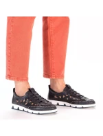 W modrá kožená polobotka s podrážkou model 19737391 - Rieker W modrá kožená polobotka s podrážkou model 19737391 - Rieker