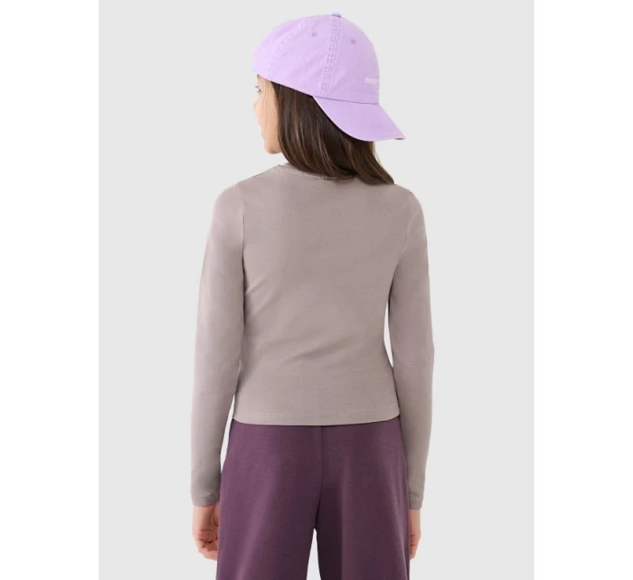 Dievčenský úzky hladký rukáv s dlhým rukávom 4F 4FJRSS25TLONF505-83S