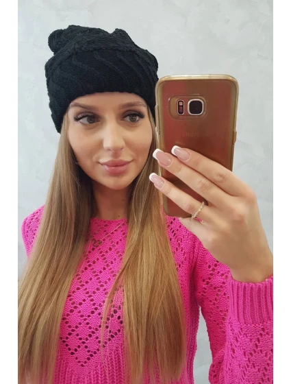 Dámská čepice Dagmara model 18751731 černá - K-Fashion Dámská čepice Dagmara model 18751731 černá - K-Fashion