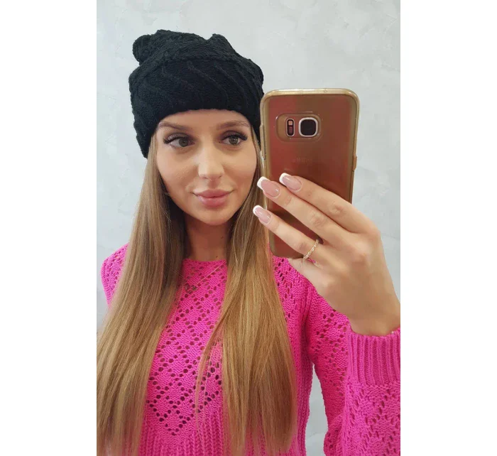 Dámská čepice Dagmara model 18751731 černá - K-Fashion Dámská čepice Dagmara model 18751731 černá - K-Fashion