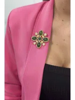 Brož model 18753463 2 zelená - K-Fashion Brož model 18753463 2 zelená - K-Fashion