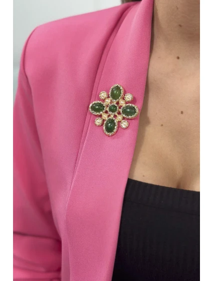 Brož model 18753463 2 zelená - K-Fashion Brož model 18753463 2 zelená - K-Fashion