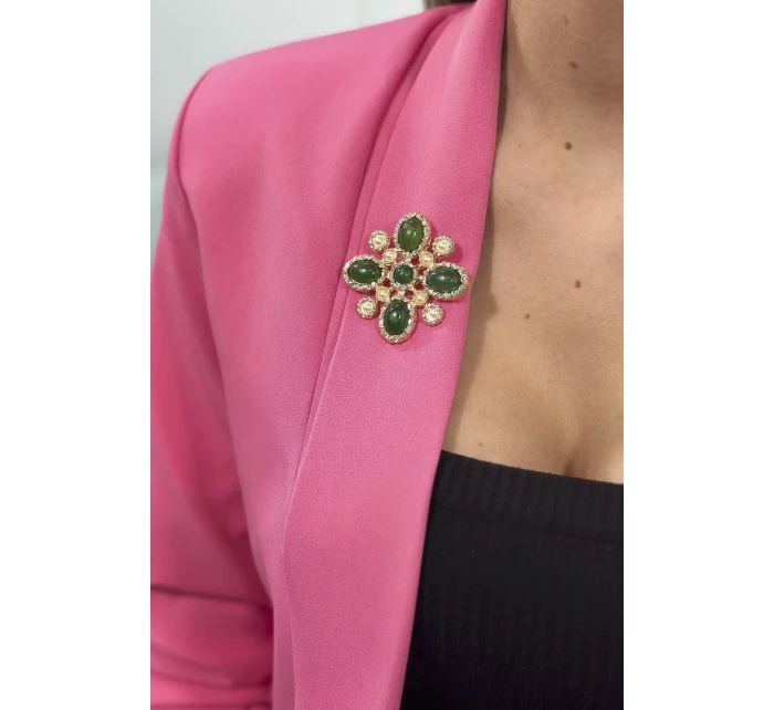 Brož model 18753463 2 zelená - K-Fashion Brož model 18753463 2 zelená - K-Fashion