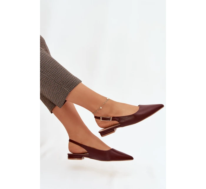 Baleríny Ze Zlatou Sponou Bordové Iverelle