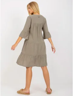 Šaty D73761M30214A5EN khaki farba