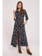 Dámske šaty K117 Model 1 Čierna s bielou - Makover