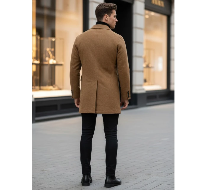 Pánský velbloudí zimní kabát Dstreet model 21961998 - FashionStreet Pánský velbloudí zimní kabát Dstreet model 21961998 - FashionStreet