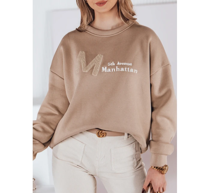 Dámska oversize mikina AVENUE coffee FashionStreet BY1355