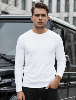 Pánské bílé tričko s dlouhým rukávem Dstreet model 21994122 - FashionStreet