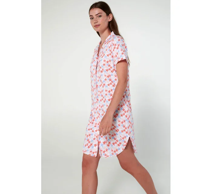 Vamp - Nočná košeľa s gombíkmi a potlačou 20287 - Vamp Vamp - Nočná košeľa s gombíkmi a potlačou 20287 - Vamp