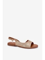 Dámské Sandály Na Plochém Podpatku Zlaté model 21698451 - EVENTO