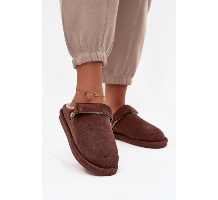 Kapcie Damskie Z Paskiem Ocieplane Futerkiem Czekoladowe Rilena Kapcie Damskie Z Paskiem Ocieplane Futerkiem Czekoladowe Rilena