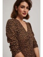 Midi šaty s leopardím vzorom