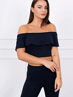 Súprava s volánikovým lemom námornícka modrá