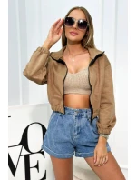 Semišová mikina na zips béžový Semišová mikina na zips béžový