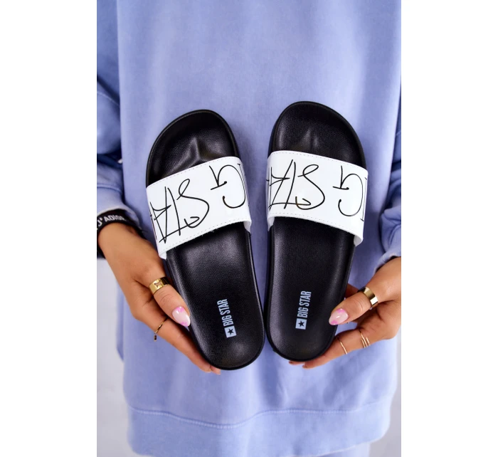 Dámské gumové pantofle Big Star model 21576902 Černobílé - Big Star Shoes Dámské gumové pantofle Big Star model 21576902 Černobílé - Big Star Shoes