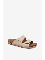 Dámske kožené papuče Inblu AA0005GU Light beige