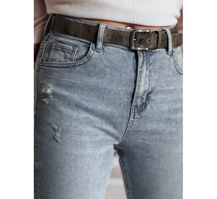 Dámské džínové kalhoty slim fit s páskem modré Dstreet model 21984669 - FashionStreet