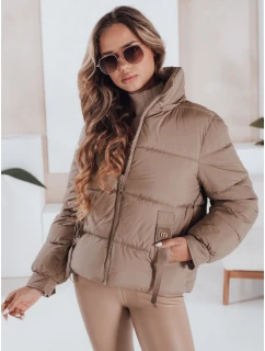 Dámská prošívaná zimní bunda s kapucí v barvě camel Dstreet model 21991186 - FashionStreet