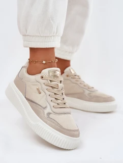 Dámské Kožené Tenisky Na Platformě Béžové model 21697059 - EVENTO