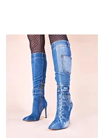 Dámske topánky na podpätku SXX-5 Jeans blue - Step in Style