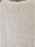 Letné dámske bavlnené vzdušné šaty v farbe ecru FashionStreet EY2678