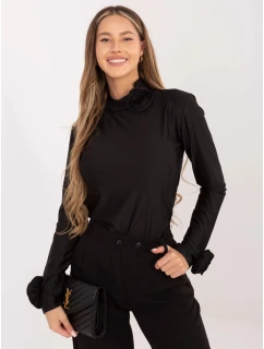 Černá dámská halenka s růžemi model 21818053 - Factory Price