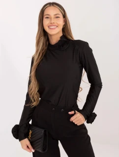 Černá dámská halenka s růžemi model 21818053 - Factory Price