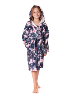 Detský župan Toya s kapucňou modrý - Vestis