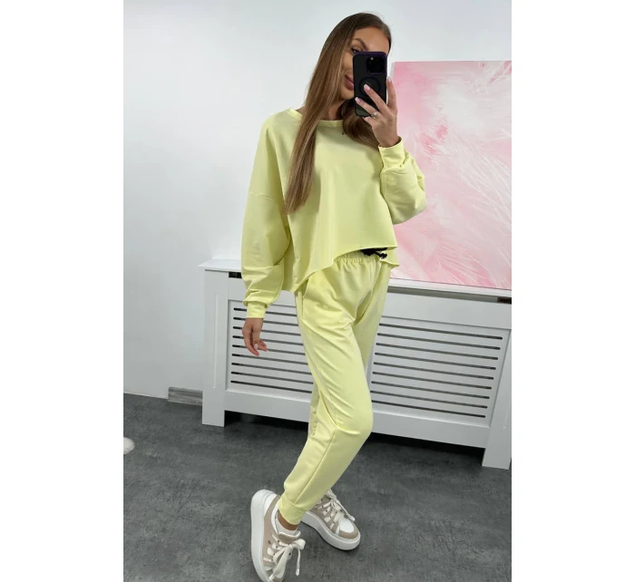 Set 2dielna mikina + nohavice žltá