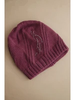 Dámska zimná čiapka s vlnou voľného strihu K442 fialová Dámska zimná čiapka s vlnou voľného strihu K442 fialová
