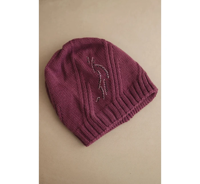 Dámska zimná čiapka s vlnou voľného strihu K442 fialová Dámska zimná čiapka s vlnou voľného strihu K442 fialová