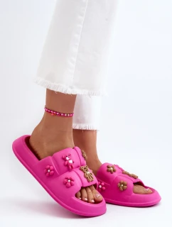 Dámské pěnové pantofle s ozdobami fuchsie model 21648929 - Boto