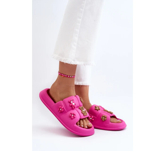 Dámské pěnové pantofle s ozdobami fuchsie model 21648929 - Boto Dámské pěnové pantofle s ozdobami fuchsie model 21648929 - Boto