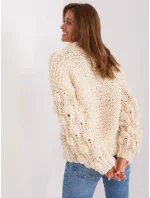 Sweter AT SW model 18895510 jasny beżowy - FPrice Sweter AT SW model 18895510 jasny beżowy - FPrice