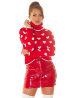 Sexy Koucla knitted Sweater with Turtleneck "Hearts"