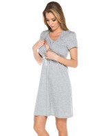 Bavlněná těhotenská noční košile model 17644967 šedá - Italian Fashion