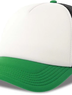 Atlantis Headwear Rapper-S 5-panelová truckerová čiapka 33.0262 biela/čierna/zelená