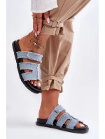 Dámské látkové sandály na zip Modrý model 21628635 - Boto Dámské látkové sandály na zip Modrý model 21628635 - Boto