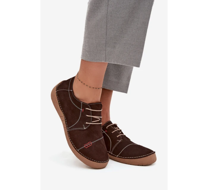 Kožené dámské polobotky s  hnědé model 21710426 - Artiker