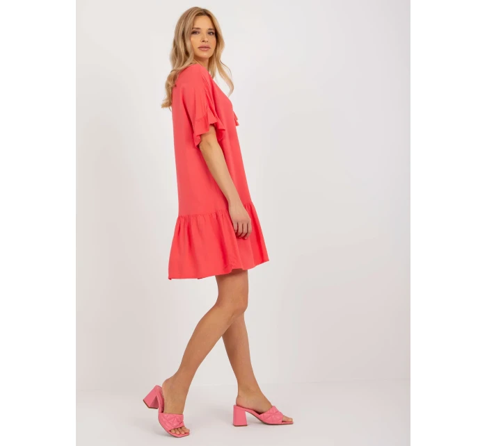 Šaty D73761M30306B koralová