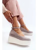 Dámské espadrilky na klínově šedé Malla Dámské espadrilky na klínově šedé Malla