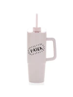 PÁTEK - světle růžový cestovní hrnek s průhledným víčkem 900 ml